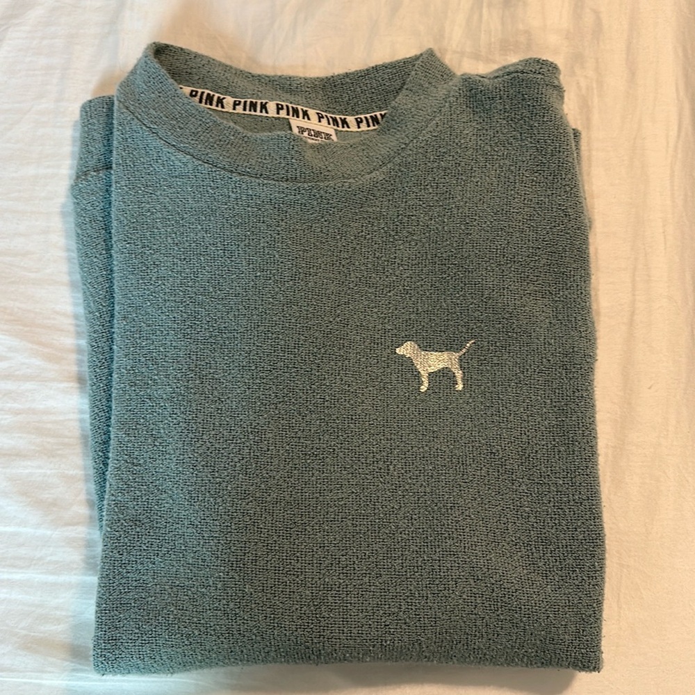 PINK terry oversized pullover, very warm, worn a few times, great condition